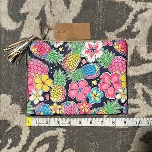 Simply Southern Floral Cosmetic Bag - Pink, Yellow, Blue